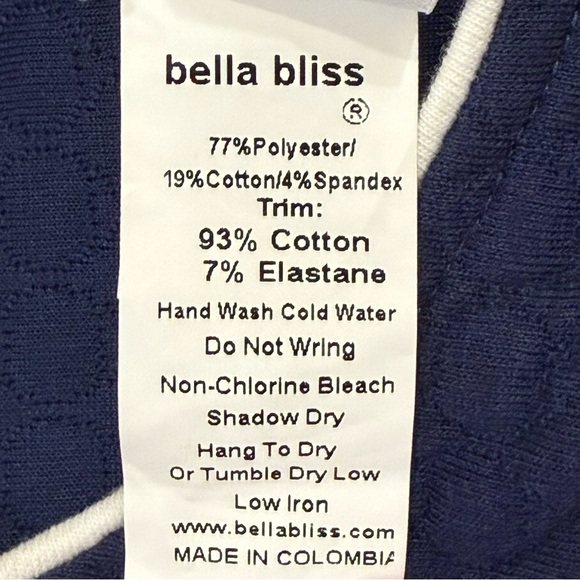 NWT Bella Bliss Navy Quilted Dress Girls 7 Button Back Classic Preppy - Picture 7 of 10